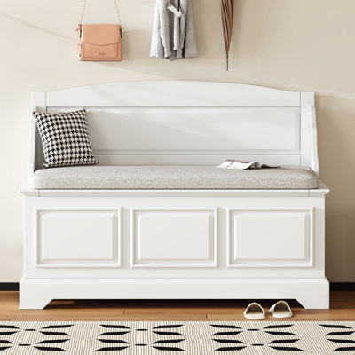 Shoe Bench, Retro Shoe Storage Bench with Safe Soft-Close Devices, Storage Chest with Hidden Storage and Cushion for Entryway, Hallway, Living Room