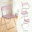 Ensemble de 6 chaises pliantes en acrylique rose, peu encombrantes, idéales pour la maison, le bureau, les fêtes et un usage quotidien.-254048552