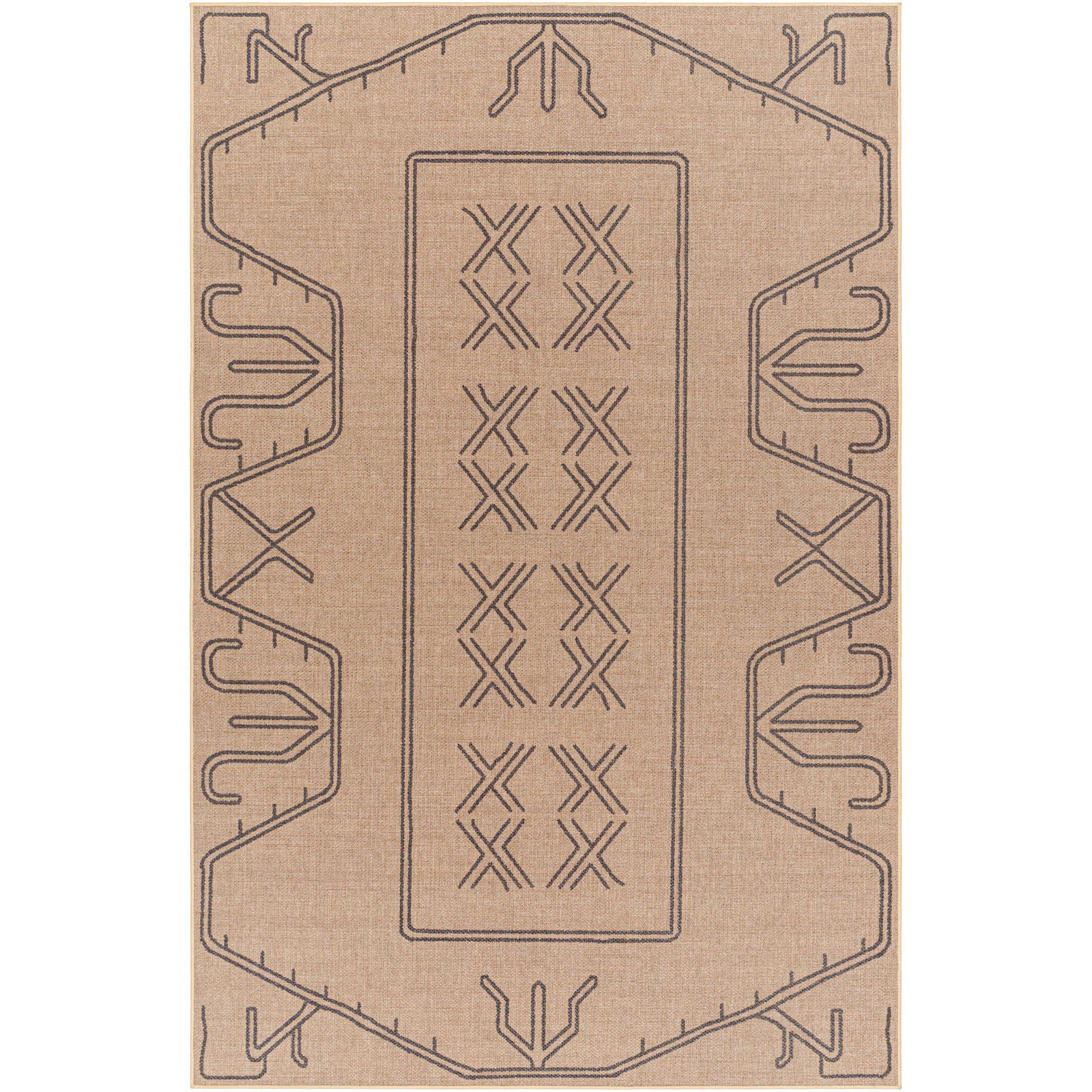 Keld Tan Moroccan Rug, Rectangle 9' x 12'
