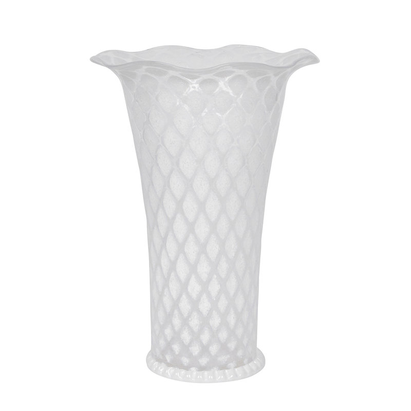 Trellis 9" Flared Vase, White