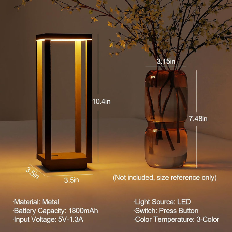 Paquet de 2, lampe de table sans fil rechargeable, étanche IP55
