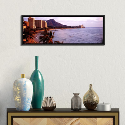 Plage panoramique de Waikiki, Oahu, Hawaï, reproduction de photo sur toile