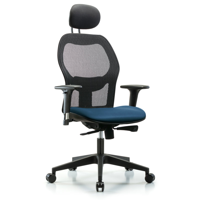 Vinyl Task Chair with Headrest, Marine Blue, Yes