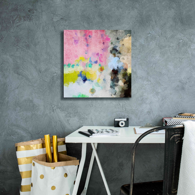 Abstrait abstrait coloré 19 "par Irena Orlov, impression sur toile, H 18 po x l 18 po x P 0,75 po