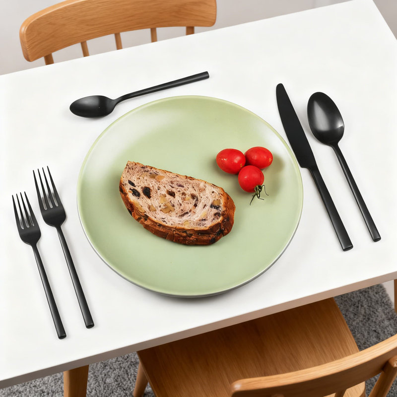 Ensemble de couverts en acier inoxydable 20 pièces Potter, service pour 4, finition satinée moderne, durable et élégante pour la maison, la cuisine et l'extérieur