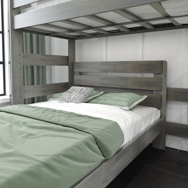  Doyle Solid Wood L-Shaped Bunk Beds, Full, Driftwood