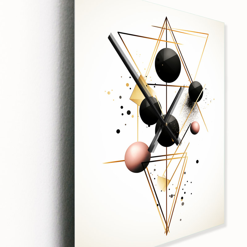 Enigma Boho Chic Circular Abstract - Modern Geometric Wall Clock Oversized, 28" H x 12" W x 1" D