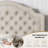 Linen Upholstered Bed with Adjustable Headboard and Button Tufting-373449983-373449954