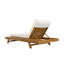 Chaise longue de patio réglable en bois d'acacia avec coussin triple Farnborough