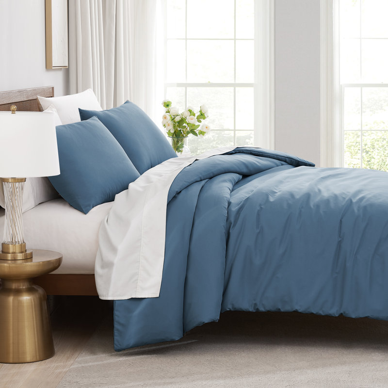 Vilano Springs ® Oversized Duvet Cover Set Microfiber with corner ties and zipper closure, Coronet Blue