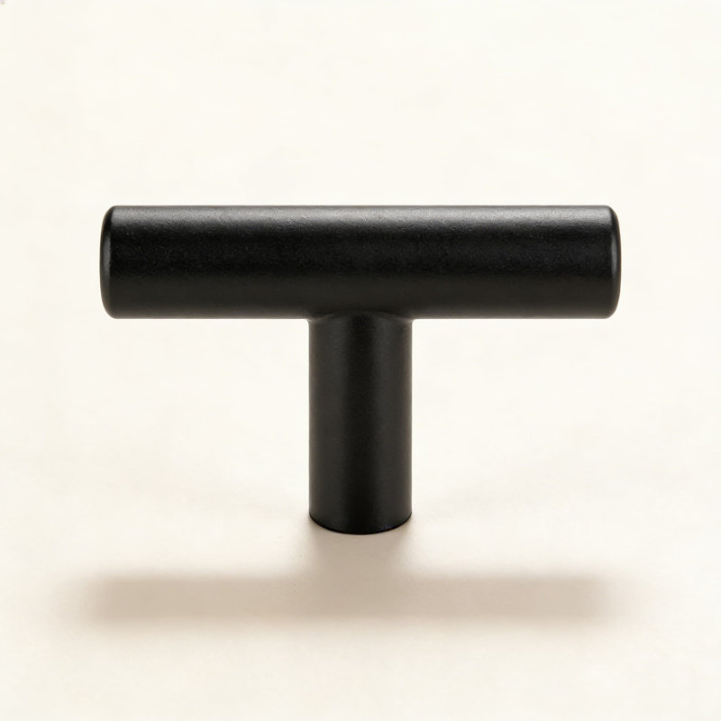 Paquet de 10 boutons d'armoire noir mat, poignées de tiroir à un trou en acier inoxydable pour armoires de cuisine et commodes, quincaillerie à bord arrondi de 2 pouces avec installation facile