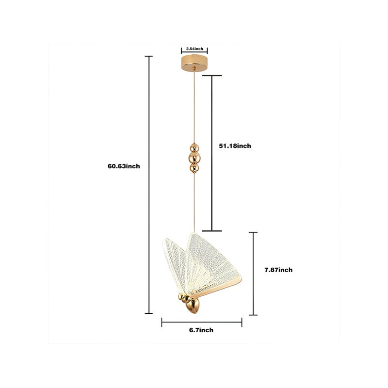 Branan 1 - Light Led Chandelier Dimmable Acrylic Pendant Light, White