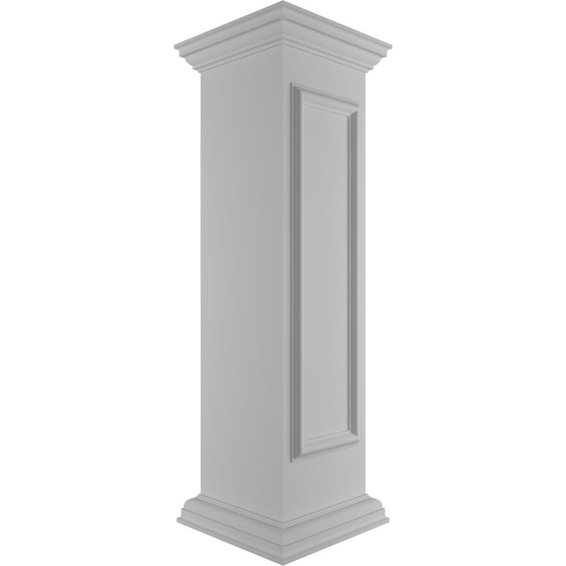 Poteau droit avec poteau, panneau plat et garniture de base (trousse d'installation incluse), H 48 po x l 12 po x P 12 po