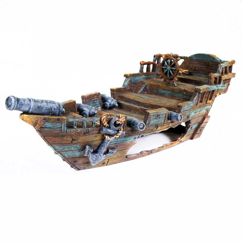 Shipwrecked Aquarium Resin - Decoration For Fish Tanks - Small