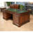 Large Mahogany Partner Desk-705981980