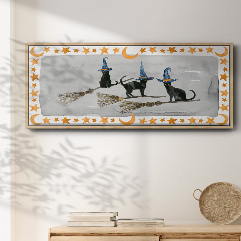 Black Cat Collection D- Framed Canvas, 8" H x 20" W