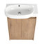 Meuble-lavabo autoportant de 23 po avec lavabo et portes à fermeture douce-566603743