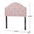 Twin Size Headboard In Blush With Classy Button Stitching And Tasteful Nailhead Trim Blush, Illustrating Captivating Stitch Elegant