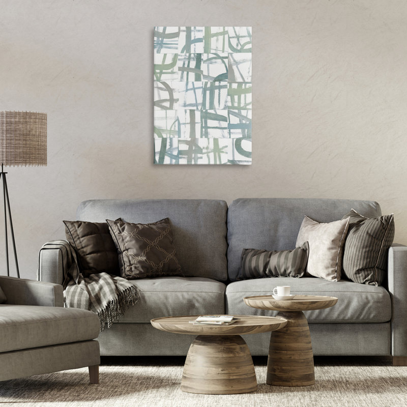 Toile contemporaine Harmony Linear, design par Hannah Dawson, H 24 po x l 16 po