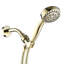 Pomme de douche haute - Doré, 5 modes`` Chaleur, facile à nettoyer, douchette à fixation murale dorée et impact à installer, jet constant, économie d'eau