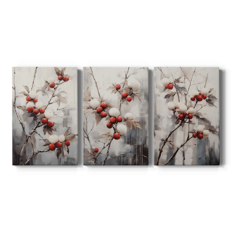 Art des Fêtes de Noël - série 2-CCCCL III - toile tendue sur mesure - 3 pièces, H 12 po x l 24 po
