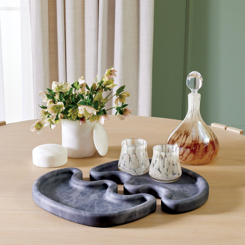 Amera Alabaster Tray, Gray