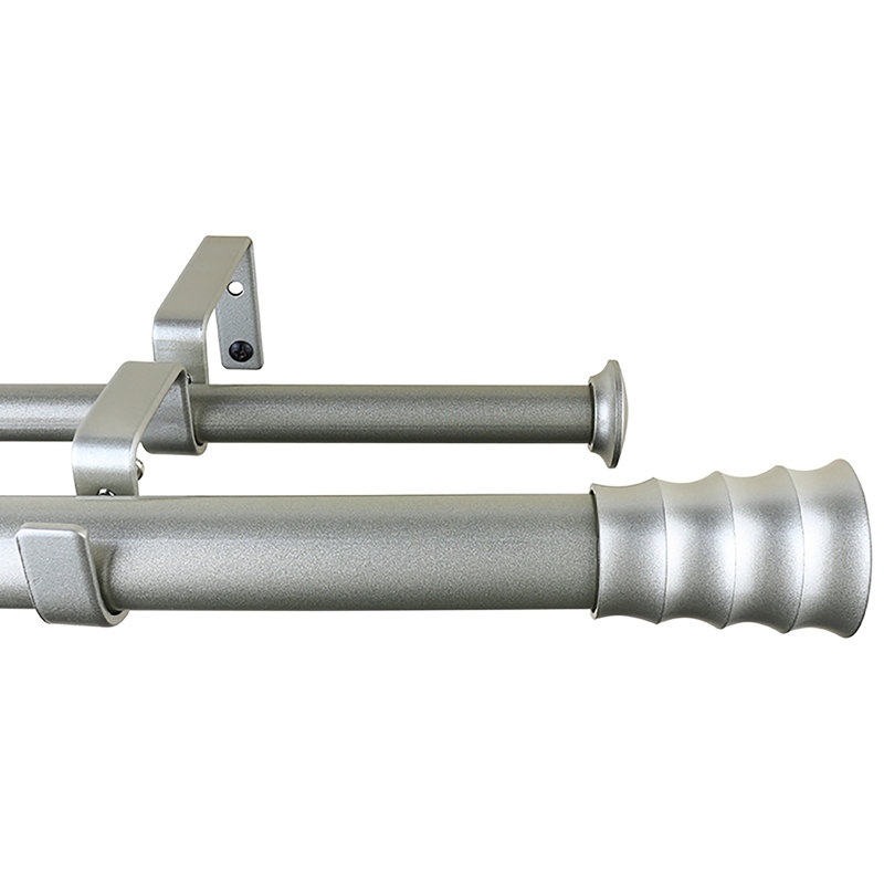 Adjustable Double Curtain Rod, 28" - 48", Gray