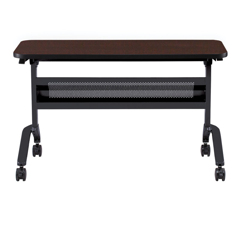 Table de formation Flip-N-Go rectangulaire, LPL, H 29 po x L 48 po x l 18 po, Argent argent, Cerise Biltmore