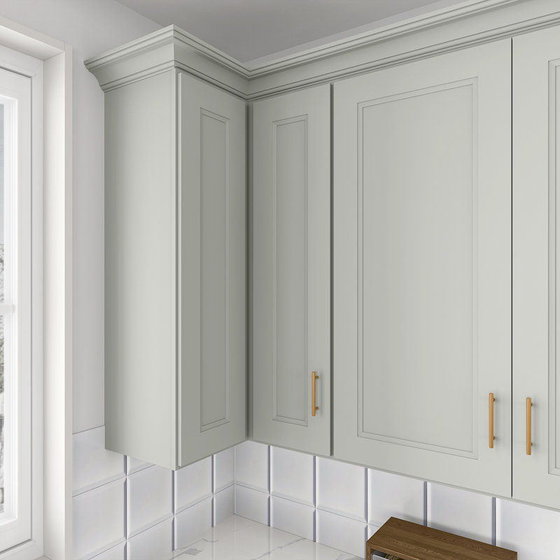 Armoire murale d'angle, L 24 po x H 42 po x P 12 po, Double shaker Laguna Grey