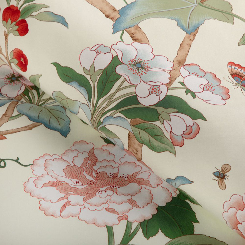 Gardenia Print, Red/Green/Beige