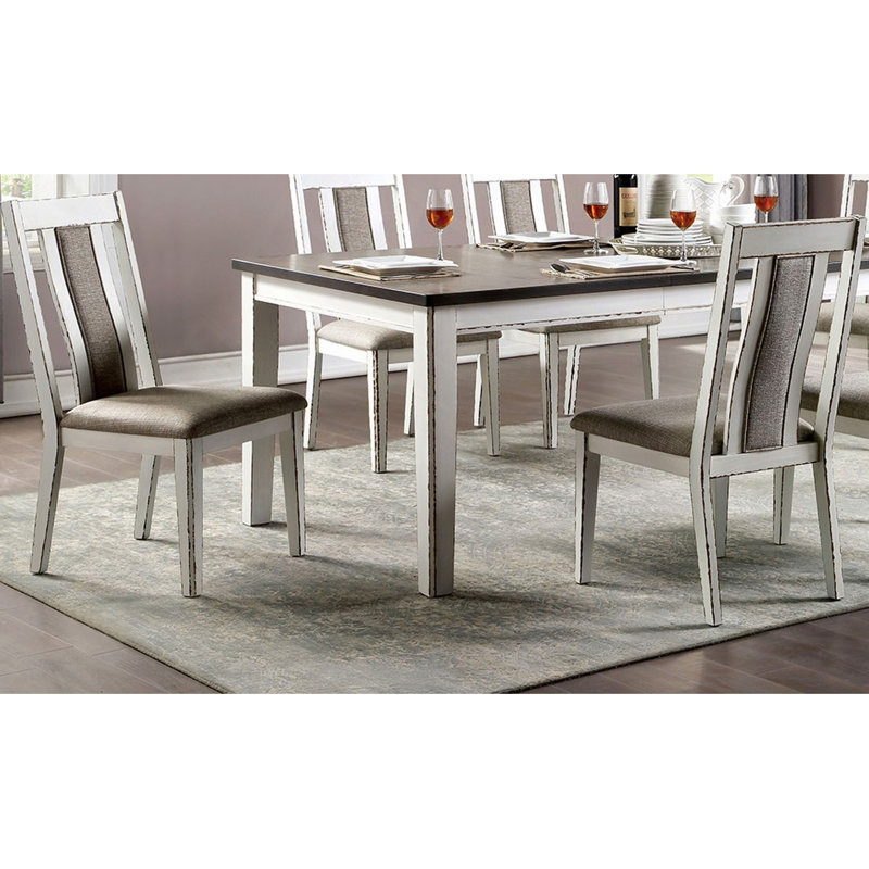 Ensemble de 2 chaises d'appoint en bois massif à dossier unique en bois massif et rembourrées