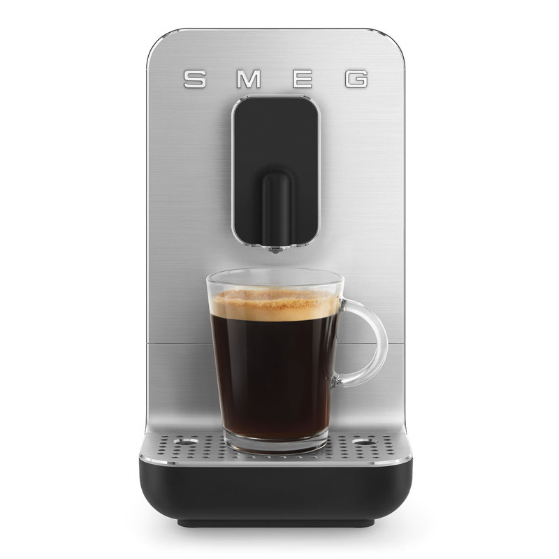 SMEG Contemporary Aesthetic Fully-Automatic Coffee Machine in Matte Black, Matte Black