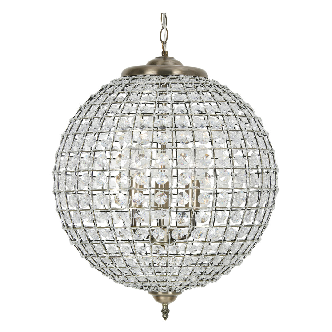 - Light Antique Brass Crystal Pendant