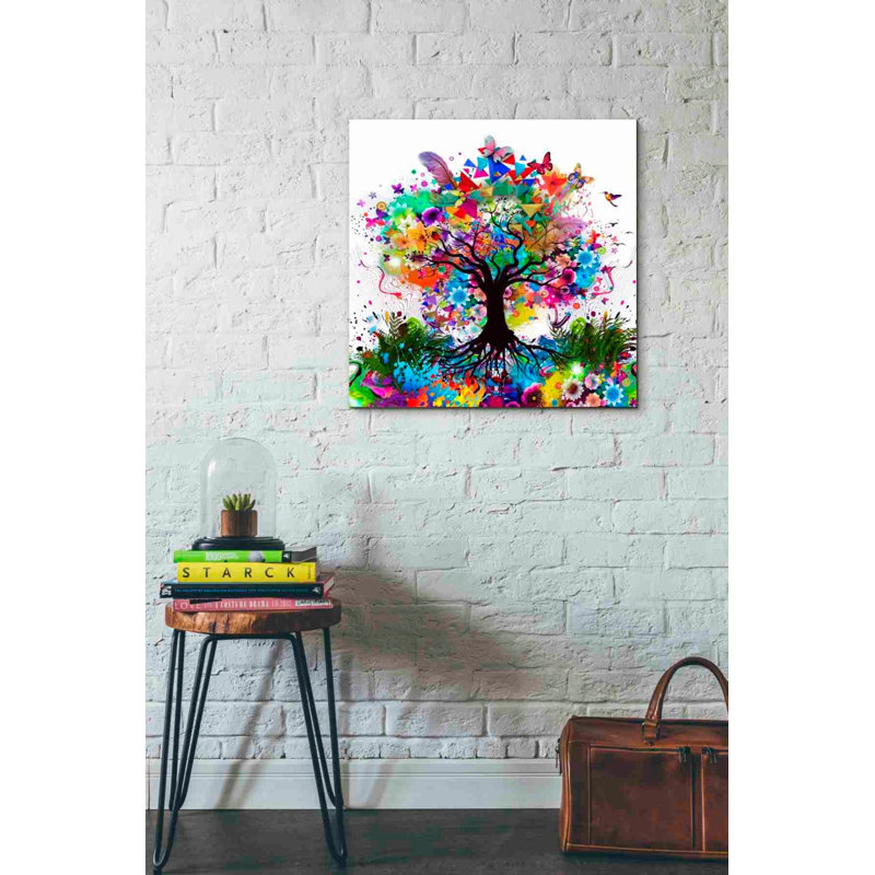 «Kaleidoscope Tree White», art mural sur toile, H 26 po x l 26 po x P 1,5 po