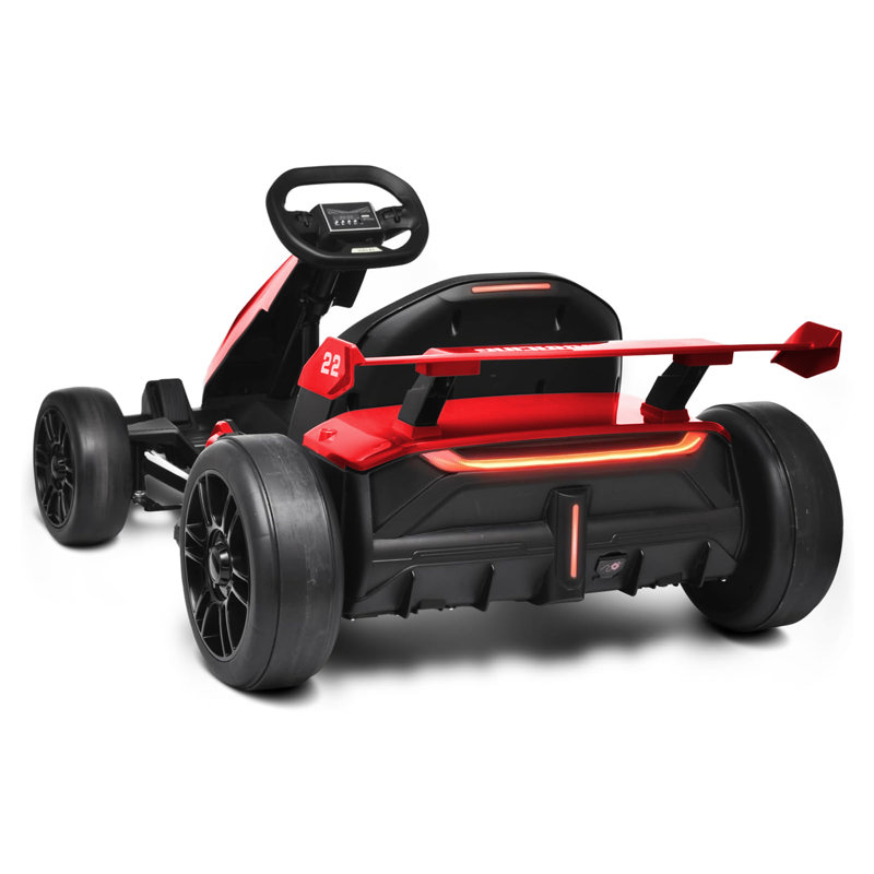 Kart électrique 24 V 7,5 MPH avec siège réglable, voiture à la dérive alimentée par batterie, Rouge