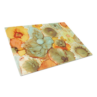 Planche à découper fleurs en verre trempé caroline de trésors