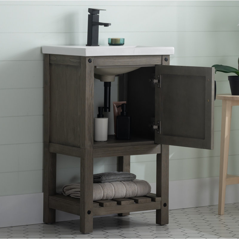 Ensemble de meuble-lavabo simple 20 po Radstock, Gris antique