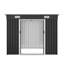 Remise de jardin en acier galvanisé résistant aux intempéries, porte double coulissante peu encombrante avec trous de cadenas, gravier en béton pour plancher sans plancher, drain de ventilation pour outils de pelouse pour vélo-129466307