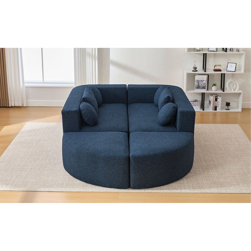 Canapé modulaire Boneless Couch, Bouclé bleu