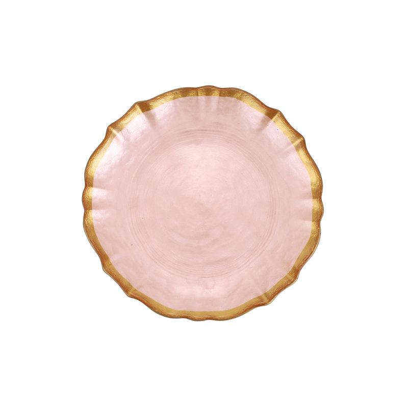Baroque Handmade Glass Bread And Butter Plate, Pink