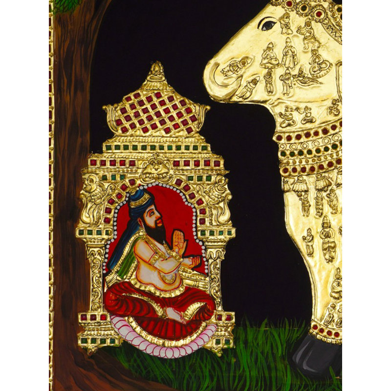 Divin Kamdhenu | Peinture de Tanjore par My Angadi | Pour la décoration murale