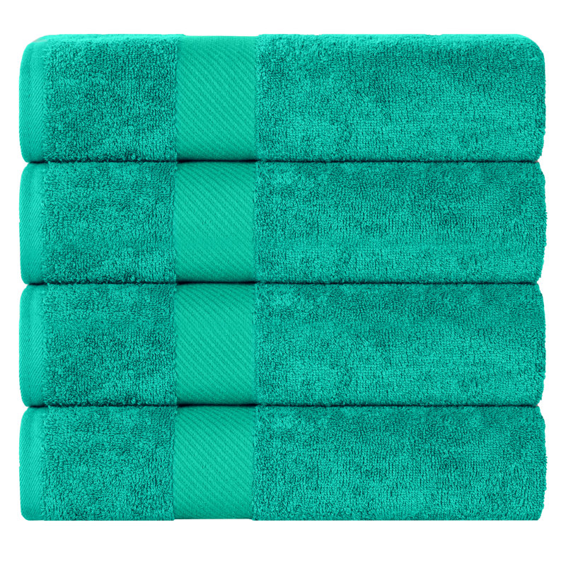 Ensemble de serviettes de bain 4 pièces, Vert mer