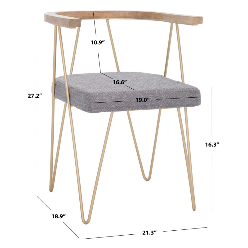 Chaise avec accoudoirs en coton Krissy