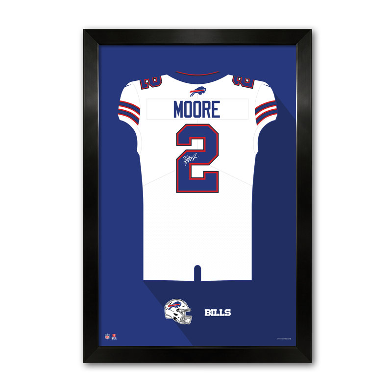 NFL-PA BURFFALO BILLS DJ MOORE 02 14 "X 20" JERSEY IMPRIMÉ BLANC, NFL Buffalo Bills, Dj Moore