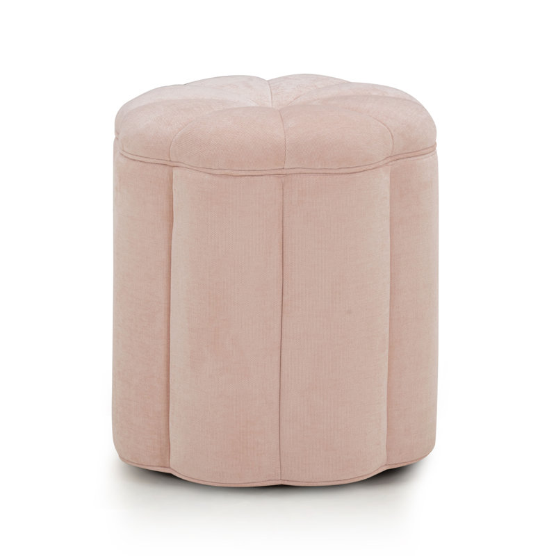 Repose-pieds avec rangement Fleur Rose, Rose clair