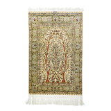 Silk Oriental Area Rug in Beige