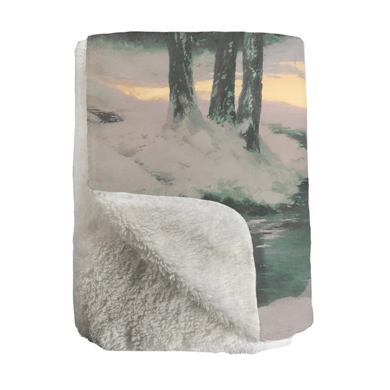 Jeté en sherpa Thomas Kinkade Winter Glen