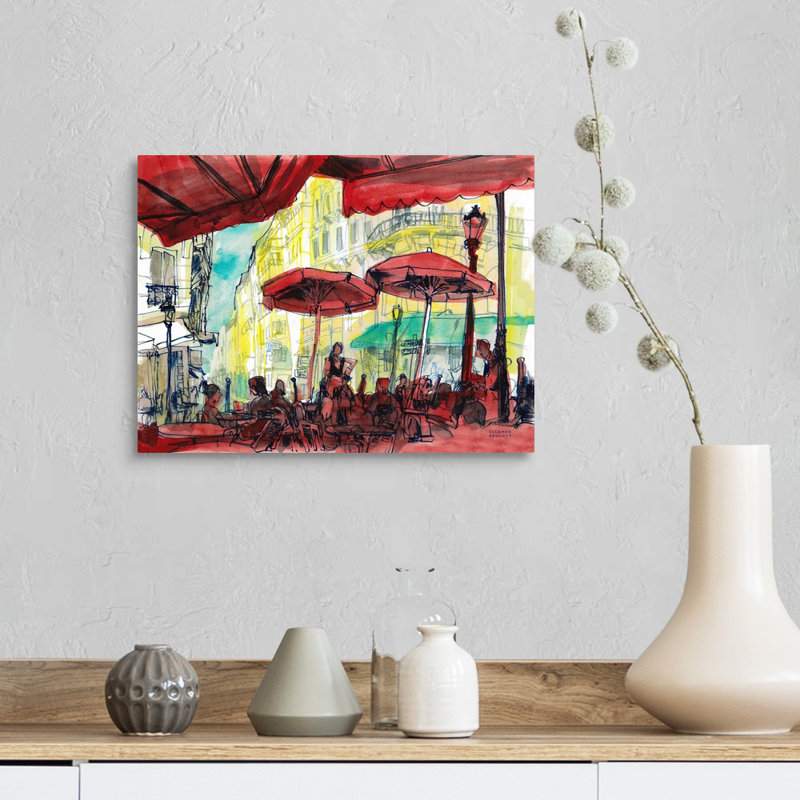 «Paris Brasserie» par Eleanor Doughty, reproduction d'art sur toile, Toile tendue, H 12 po x l 16 po x P 1,25 po