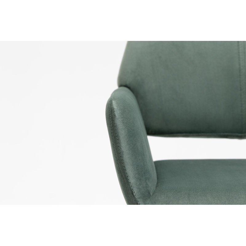 Chaise rembourrée en velours à dossier ouvert, Vert