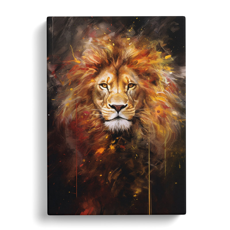 Leo Zodiac Gestural - Wrapped Canvas, 60cm H x 40cm W x 3cm D